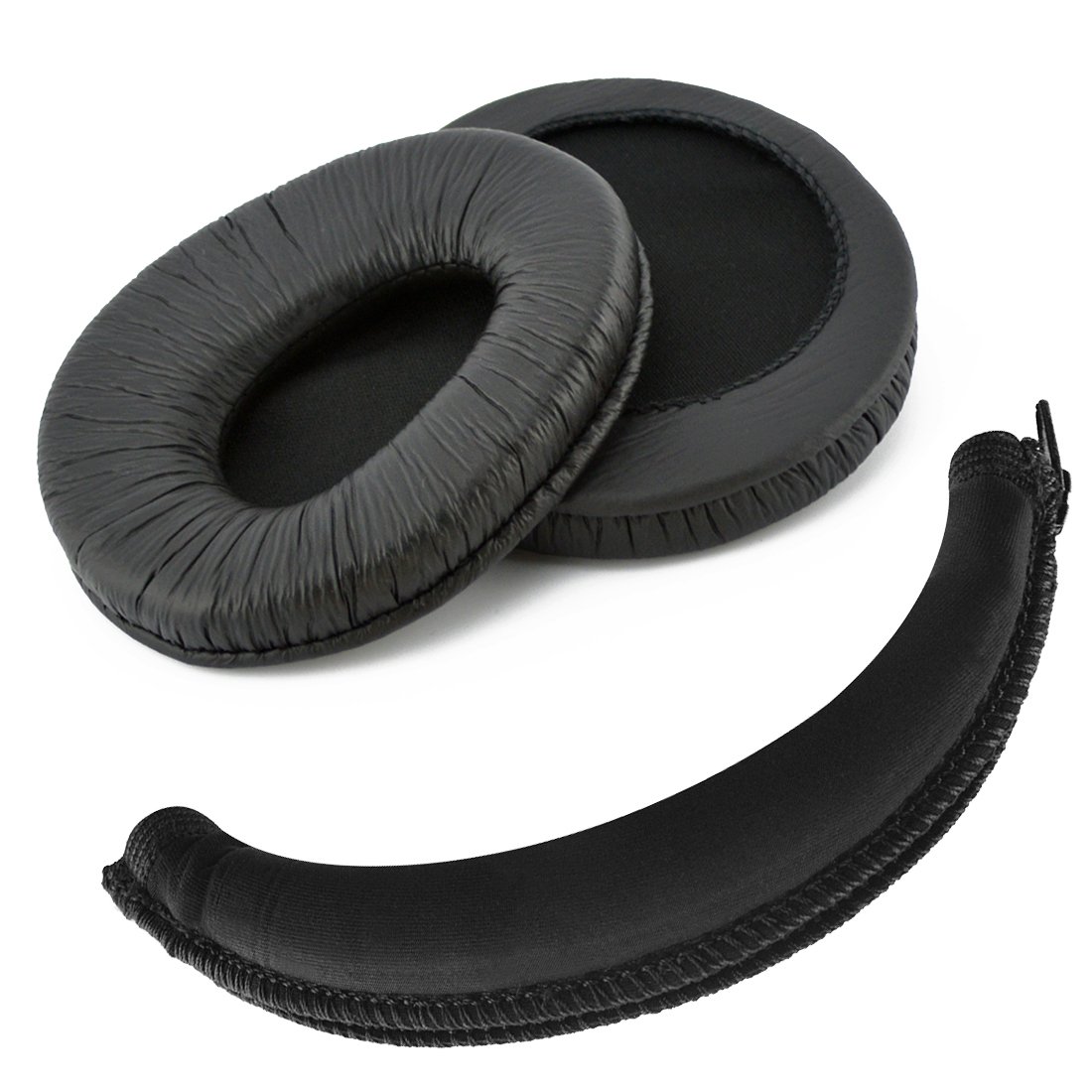 Geekria Replacement Earpads + Headband Protector Set for MDR Z600, V600, V900, V900HD, V7509 Headphones (Black)