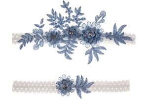 AWFOUGAR Garters for Brides Wedding Garter Elasticated Soft Lace Garter Bridal Wedding Accessories Bride to be Gifts