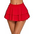 Avidlove Women Pleated Mini Skirt Solid Ruffle Lingerie Skirts