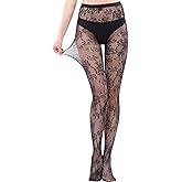 WEANMIX Fishnet Stockings Lace Patterned Tights High Waist Pantyhose Fishnets for Women