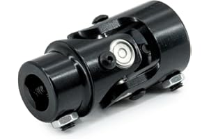 ALEJEKNA 1" DD X 3/4" DD Steering Shaft Universal U Joint Coupler (Single/Black)