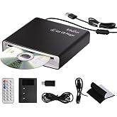 BOIFUN Portable CD Player for Car, External, USB Plug &amp; Play, Anti-Skip | Works via Car USB-A, USB-C or AUX, Steering Wheel &amp; Screen Control, AUX Decoder, Cables &amp; Remote Included, Also TV, PC