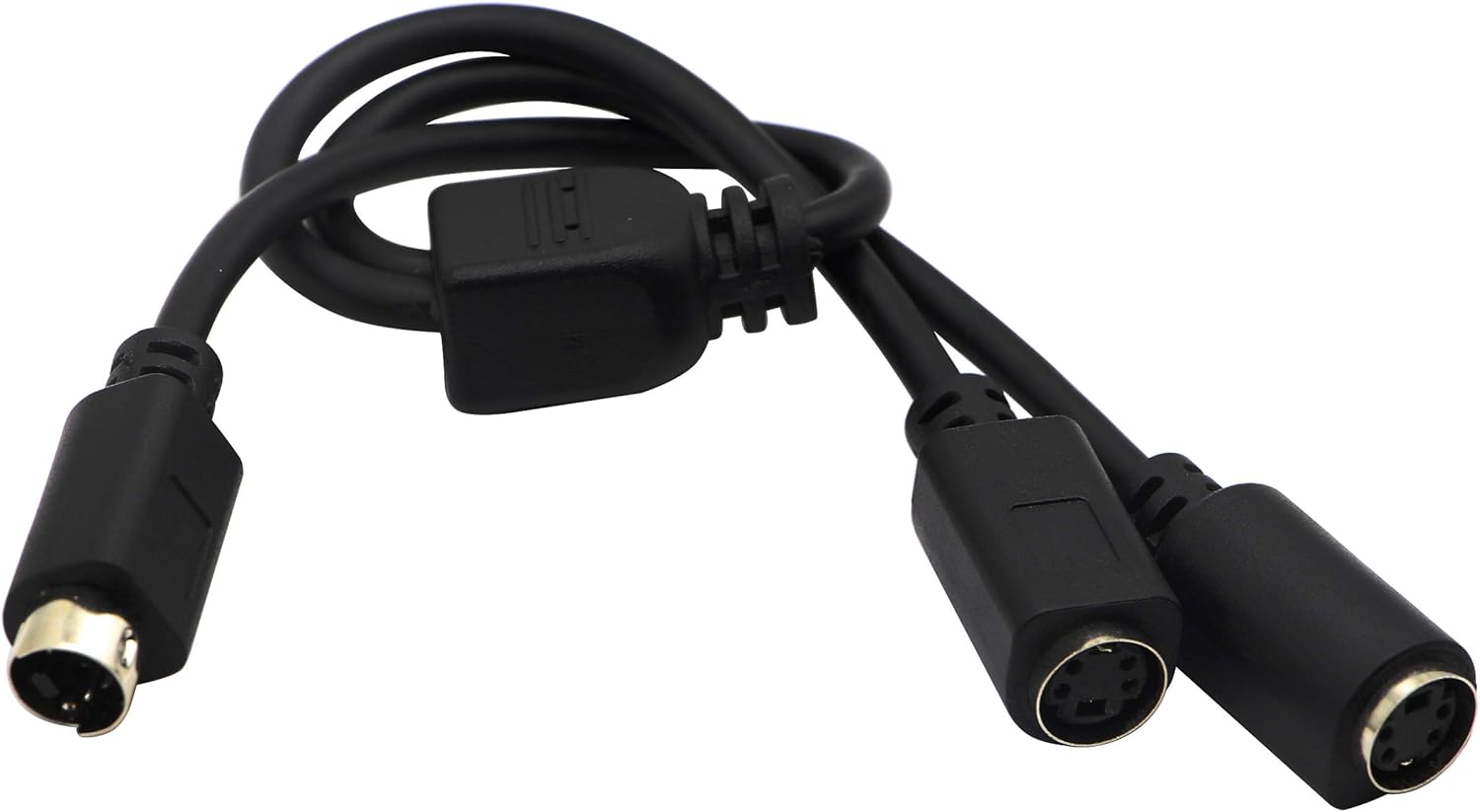 zdyCGTime S-Video 4 Pin Mini DIN Y Splitter Connector Cable 4 Pin Mini DIN S-Video Male to 2 Female Y Splitter Extension Adapter Cable for SVHS/S-Video Cable(28CM/11Inch): Home Audio & Theater
