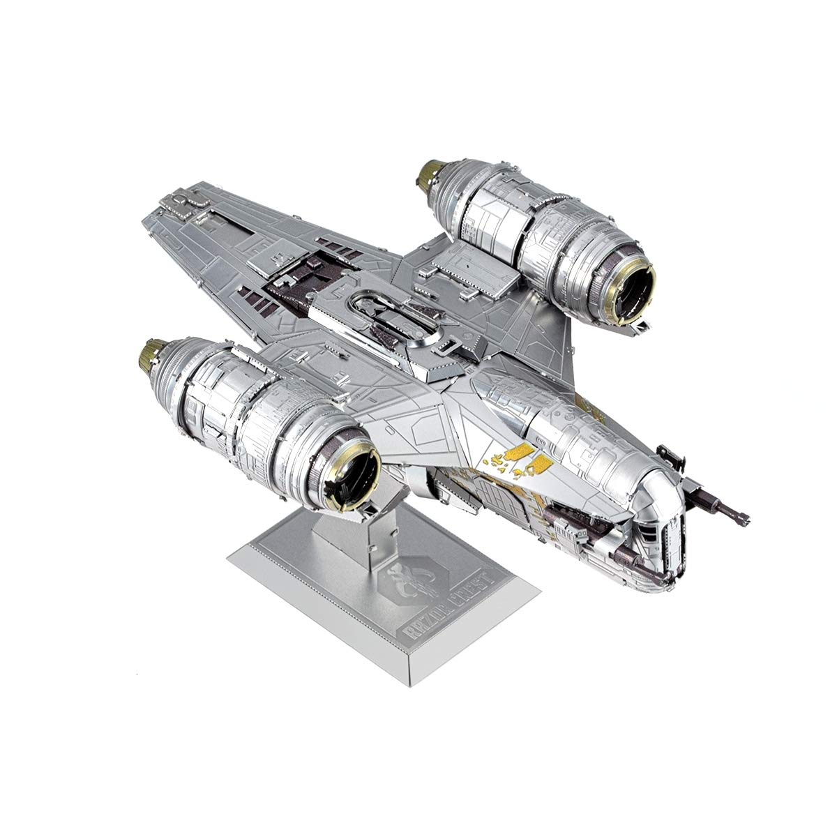 Metal Earth Fascinations ICX217 ICONX 502948 - Star Wars The Mandalorian - Razor Crest™, Laser-Cut 3D Construction kit, 2.5 Metal platinums, from 14 Years