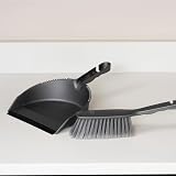 Addis Everyday Stiff Dustpan & Brush Set Plastic Nylon Metallic Silver view 4