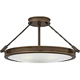Hinkley Collier 3381LZ Medium Four-Light Semi-Flush Mount, Decorative Cast Knobs, Hinges, and Stems, Mid-Century Style, Light