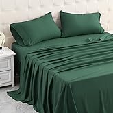 MICORAL Queen Bed Sheets Set, Soft Breathable Bedding Sheet Set, Sheets Set with 16" Deep Pocket Design (4 Pieces, Queen, Emerald Green)