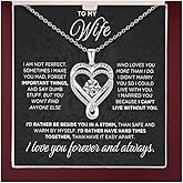 FEDZHY To My Wife 925 Silver Heart Necklace From Husband,Infinite Love Knot Necklace for Women with Gift Box For Romantic, Christmas Gifts, Valentines Day Gifts