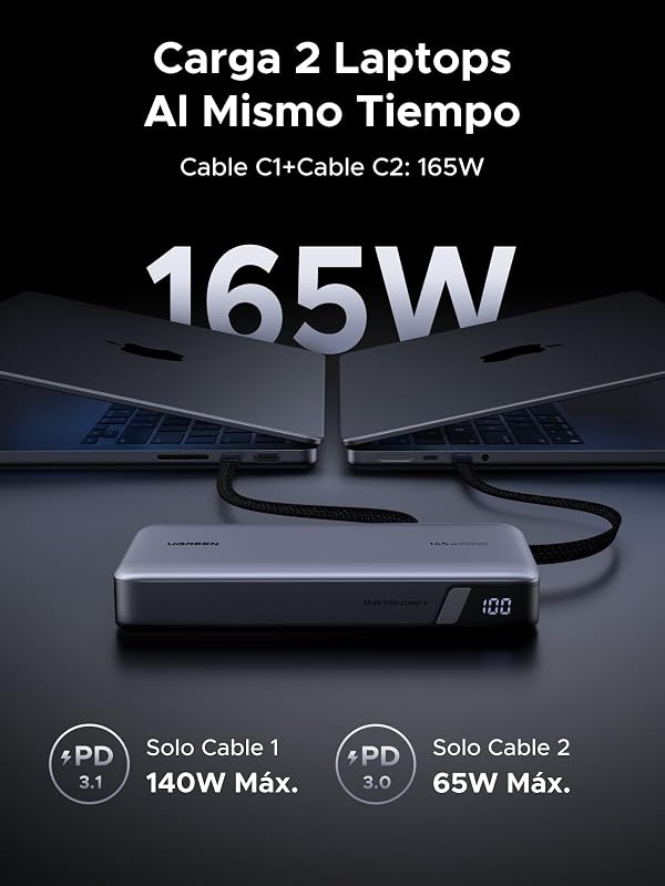 Nexode 165W Power Bank 25000mAh Bateria Externa Carga Rápida PD 140W