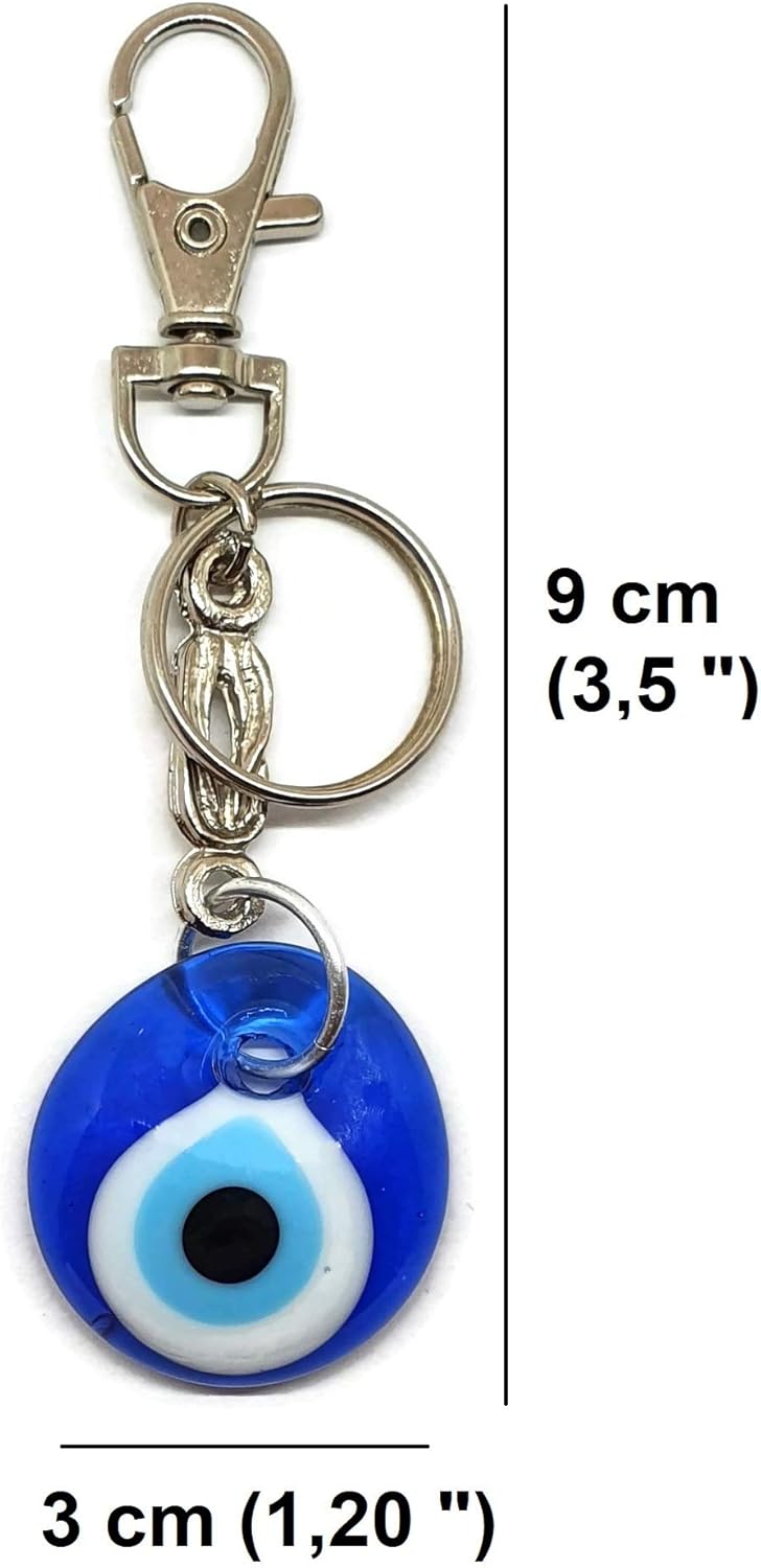 Mystic Jewels - Turkish Eye Keyring in Crystal, Navy, 9 cm - Image 3