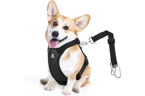 VavoPaw Dog Seat Belt, Safety Vest Dog Car Harness with Adjustable Buckle Dog Seat Belt for Vehicle Nylon Pet Safety Seat Bel