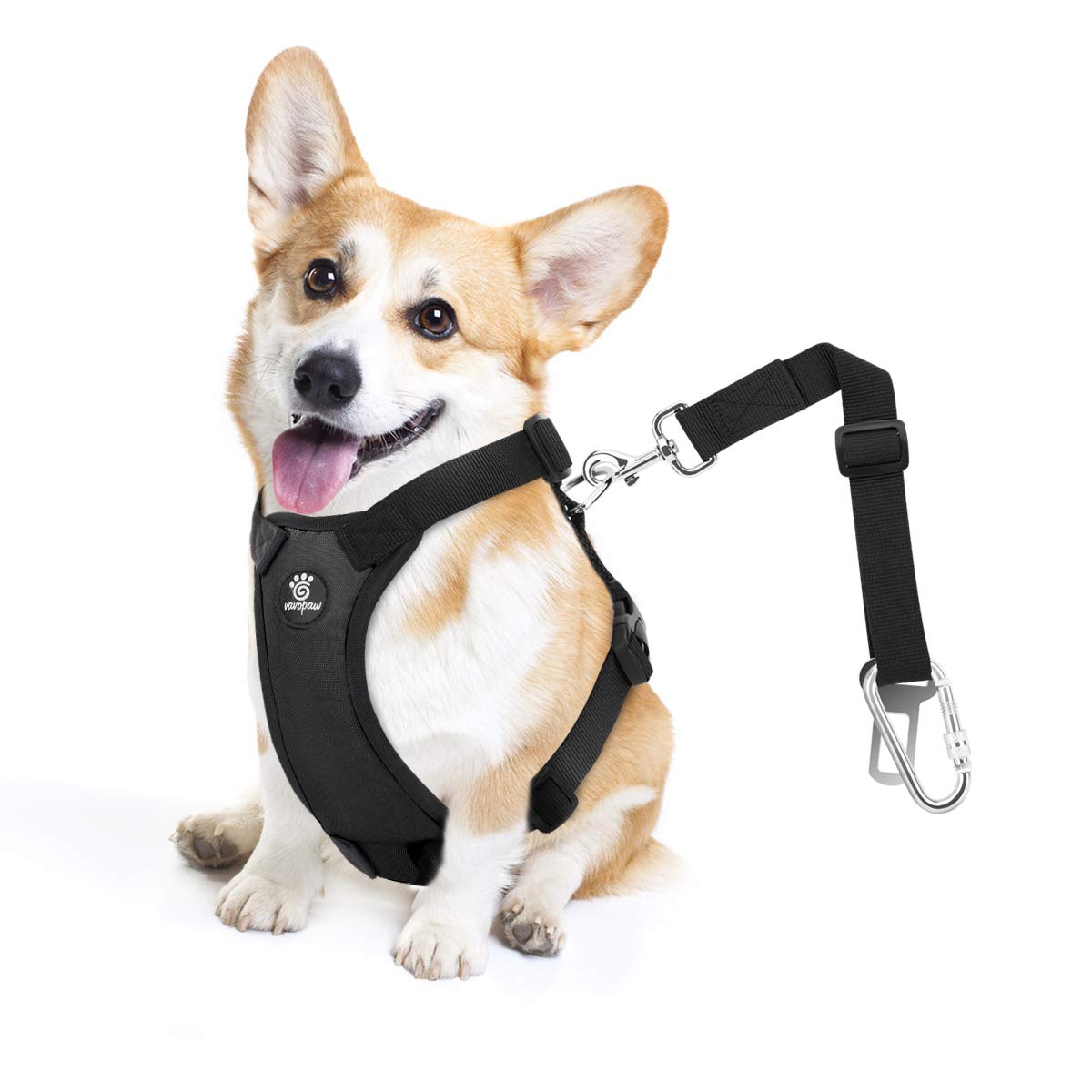 Photo 1 of VavoPaw Dog Seat Belt, Safety Vest Dog Car Harness with Adjustable Buckle Dog Seat Belt for Vehicle Nylon Pet Safety Seat Belts Heavy Duty(M, Black)