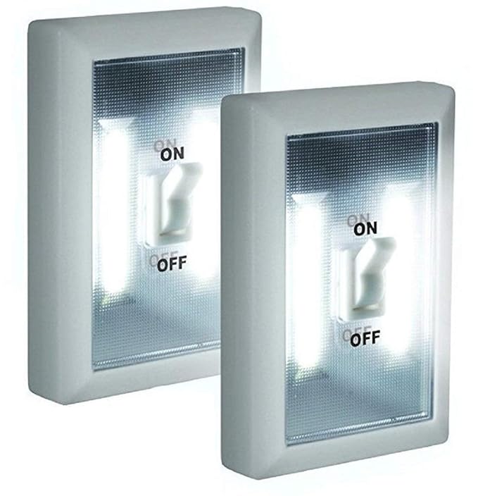 Ad Fresh Smart LED Wall Light with Switch, Wireless & Battery Operated, Pack of 2 (White)