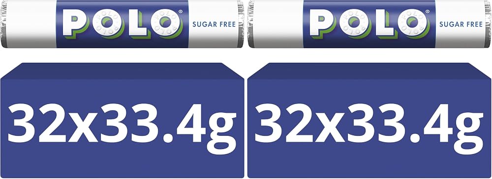 Nestlé POLO Sugar Free Mints Tubes 32 x 33.4 g Pack of 2