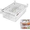 YekouMax Fridge Drawer Organizer, Refrigerator Organizer Bins, Pull Out with Handle, Shelf Holder Storage Box, Clear Container for Food, Drinks, Fit for Fridge Shelf Under 0.6" (1 Pack Medium)