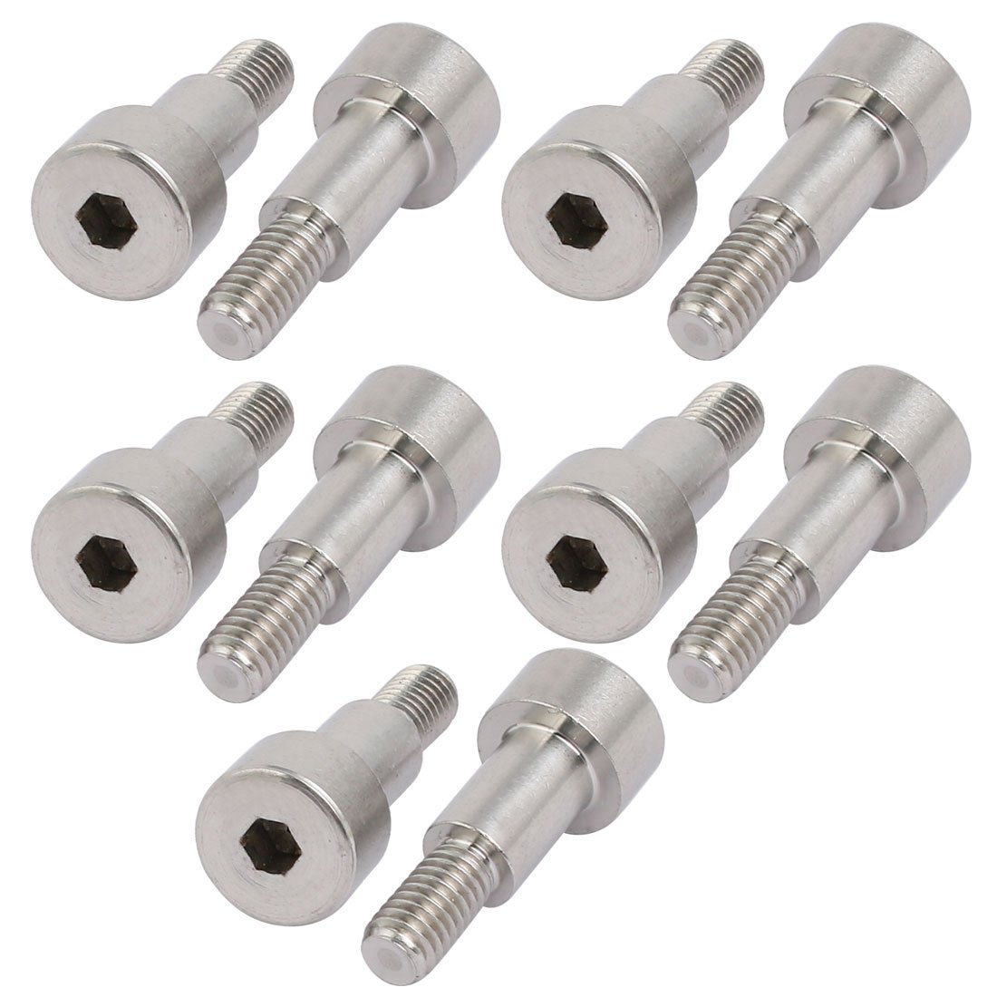 Sourcingmap 10pcs 304 Stainless Steel Hex Socket Shoulder Bolt 8mm Shoulder Dia 12mm Shoulder Length M6 Thread โ image 1