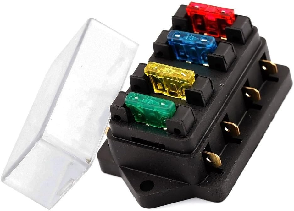 Inibud, 4way fuse holder, ATO, ATC, 12 V/24 V car with 4 fuses, fuse