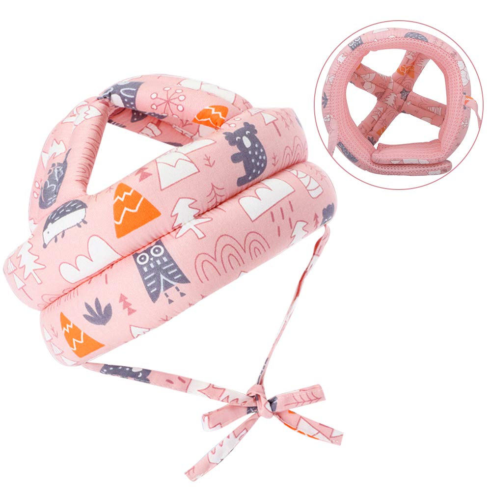 ORANGEHOME Toddler Walking Helmet, Baby Bumper Protect Hat Head Cushion Breathable, Kids Anti-Fall Safety Cap for Walking and Playing-Pink