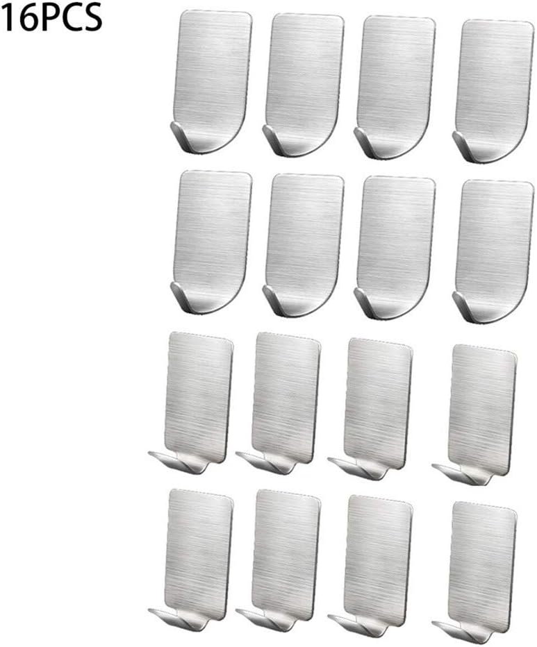 Ankola Vacuum Adhesive Hooks 2-32 pcs Strong Self Adhesive Stainless Steel Hooks Hanger for Shower Keys Bags Bathroom Kitchen (Silver/16 pc)