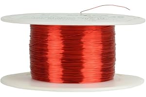 TEMCO INDUSTRIAL TEMCo 31 AWG Copper Magnet Wire - 4 oz 988 ft 155°C Magnetic Coil Red