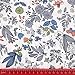 Hanjunzhao Quilting Fabric, Vintage Floral Gray Navy Blue Fat Quarters Fabric Bundles 18 x 22 inch