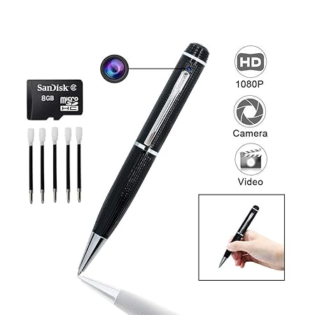 Mini Kamera-Stift,UYIKOO HD 1080P Mini-Kugelschreiber-Kamera Nanny Cam Home Konvertieren Sicherheit Kamera Mini-Überwachung K