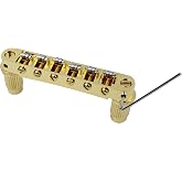 Guyker Guitar Tune-O-Matic Roller Saddle Bridge Replacement Part Compatible with Gibson Les Paul LP SG Style 6 String Electric Guitar - GM005, Golden