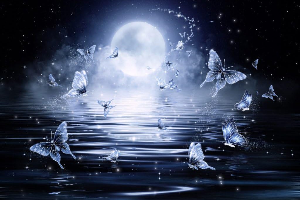 Premium 5D Paint With Diamonds Official Full Kit -"Butterflies at Midnight" - 30x20cm 100% Full Canvas Square Diamonds PWD Premium DIY Diamond Painting Kit for Adult Cross Stitch Lovers