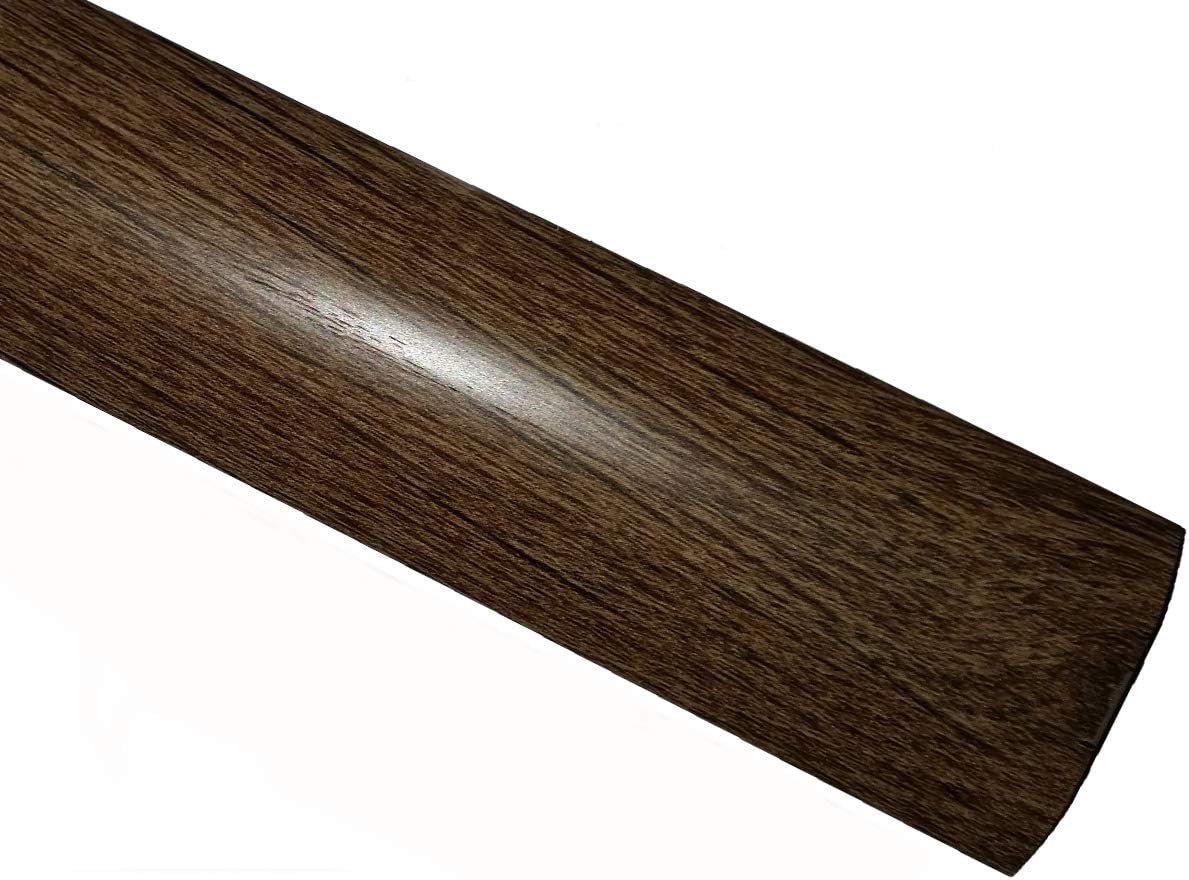 Laminated Threshold Strip Clip System 38mm x 90cm Multi-Height & Pivot Self Adhesive Easy Fit (Brown Oak)