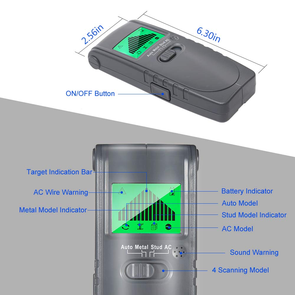 Amazon.com: Esolom - Buscador de pernos 3 en 1 con sensor de ...