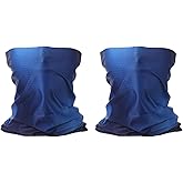 HARFINGTON 2pcs Summer Cooling Neck Gaiter Sun Protection Face Mask Fishing Neck Gaiter Unisex Sunscreen Breathable Bandana for Hiking Outdoor Sports, Bright Blue