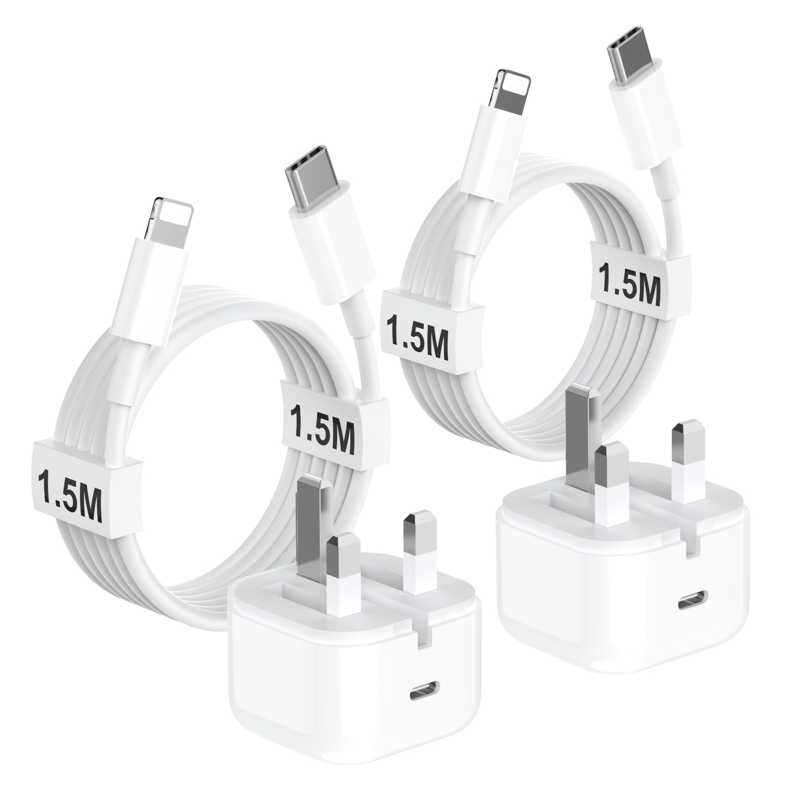 2 pack 20W USB C Fast Charger Plug and Cable Compatible With iPhone 14 13 12 11 Pro Max/Mini/XS/SE/ 8, USBC PD 3.0 Wall Charging Power Adapter and 5FT Cord