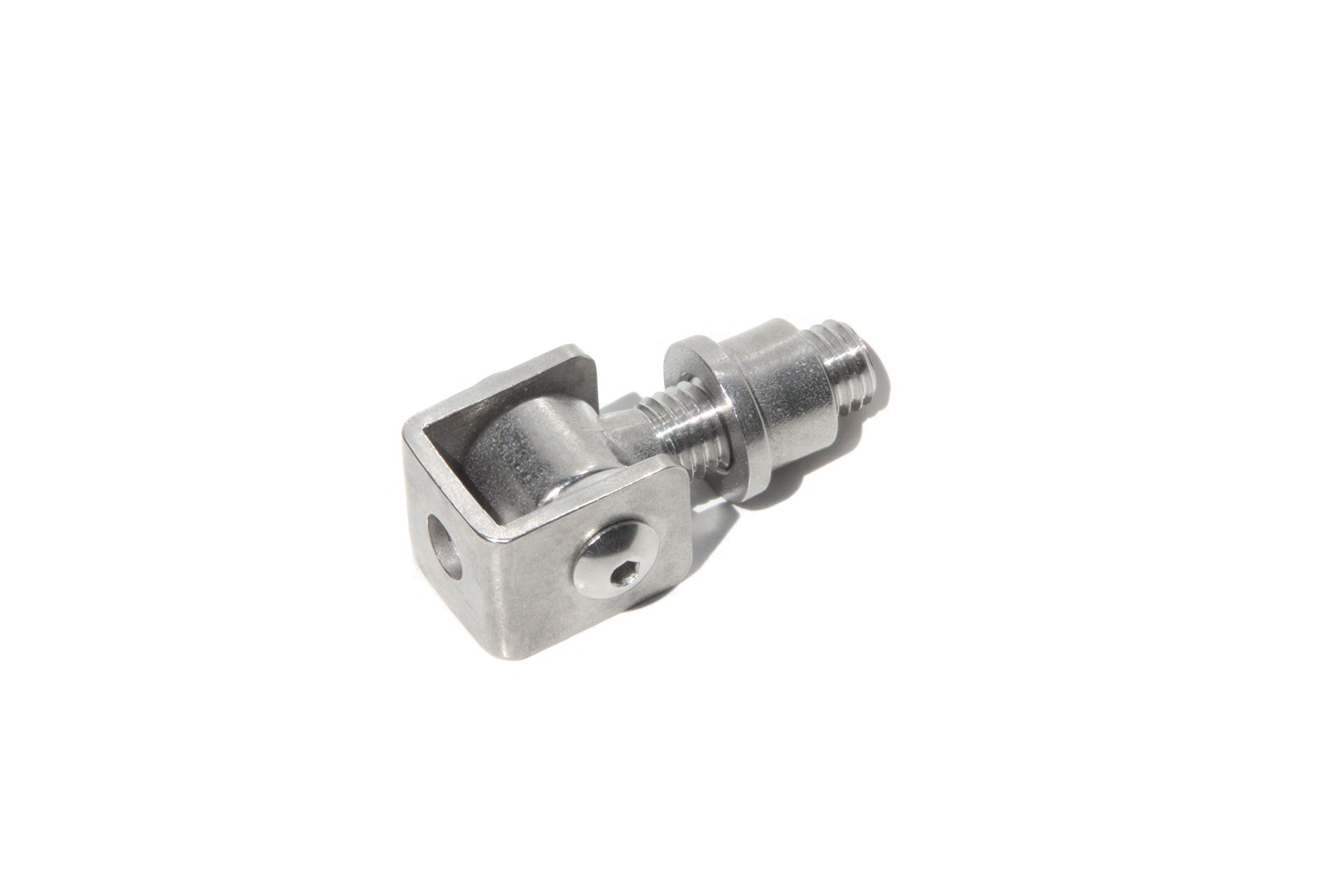 UHRIG Adjustable Short gate Hinge M14 Made of V2A Stainless Steel, with Weld-in nut, for e.g. Garden gate, Fence Door and Much More.