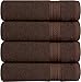 Utopia Towels Cotton Hand Towels, 4 Pack Towels, 700 GSM, Dark Brown