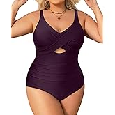 Daci Plus Size One Piece Swimsuits - Tummy Control Bathing Suit for Women Cutout Swimwear