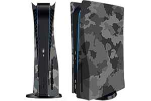 MIKNEKE Face Plate Cover Shell for PS5 Disc Edition Console Faceplates, Playstation 5 Accessories Protective Replacement Panels (Gray Camouflage)