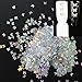 1Pcs Laser Shiny Diamond Round Ultrathin Sequins Nail Art Glitter Tips UV Gel 3D Butterfly Sequins Laser Magic Silver Butterfly Sequins Nail Decoratio (Silver)