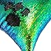 URSKYTOUS Reversible Sequin Pillow Case Decorative Mermaid Pillow Cover Color Changing Cushion Throw Pillowcase 16” x 16”,Fancy Green and Black