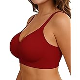 As Fairy Womens Soft Comfortable No Underwire Bras V Neck Seamless Push Up Bralettes Full Coverage Tshirt Brassiere