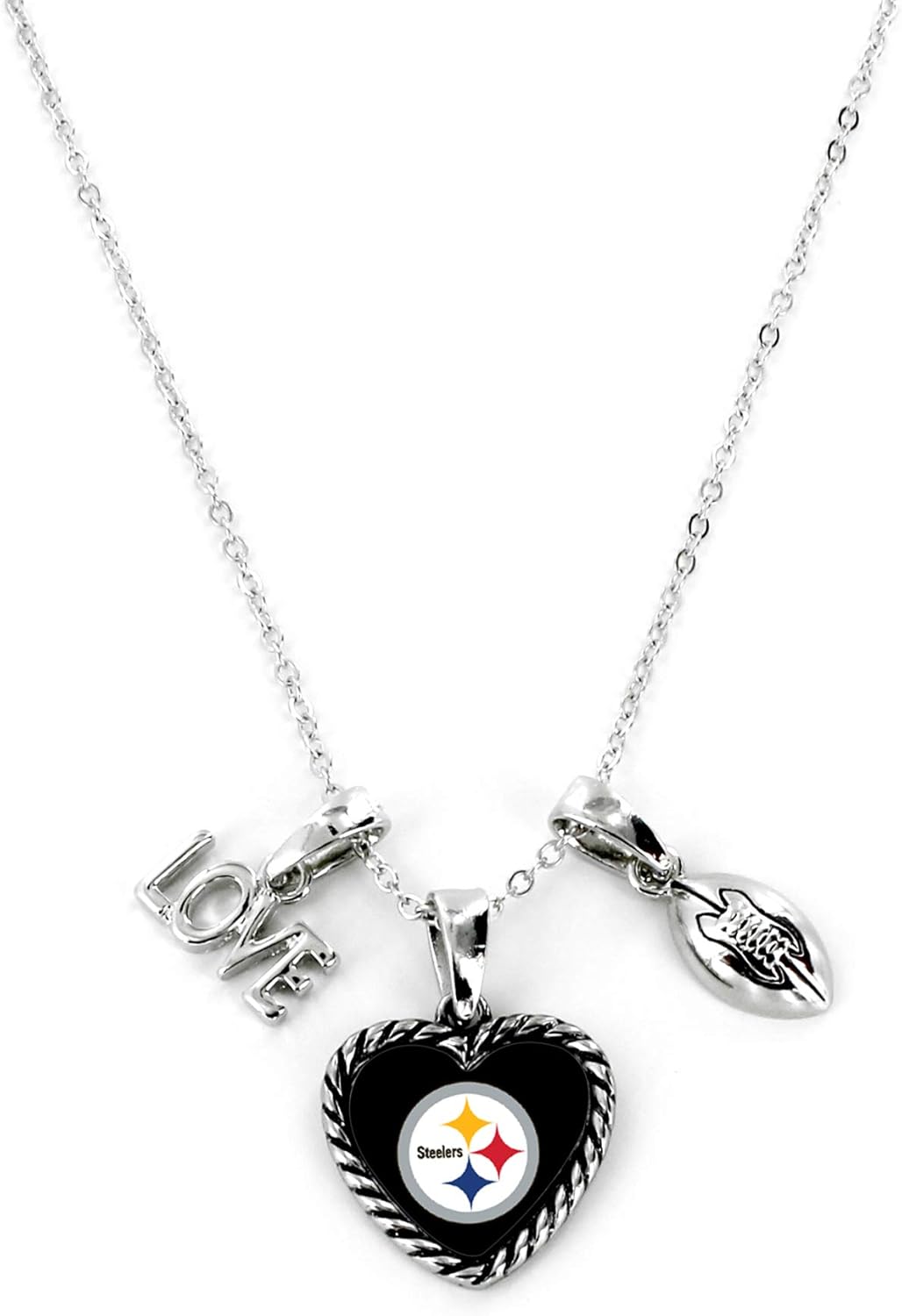 NFL Pittsburgh Steelers Charmed Sport Love Pendant Necklace : Clothing