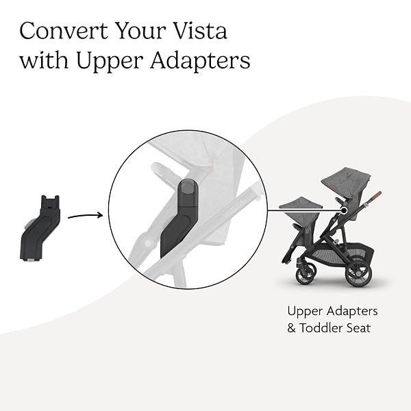 UPPABABY UPPER ADAPTER FOR VISTA, VISTA V2, AND VISTA V3 STROLLERS/ COMPATIBLE WITH BASSINET, TODDLER SEAT, ARIA, MESA V2, OR MESA MAX INFANT CAR SEATS / QUICK + SECURE ATTACHMENT / 1 SET