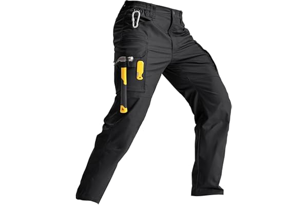 IGOLUMON Cargo Pants for Men with 9 Pockets Tactical Pants Men's Work Pants | Water Resistant, Stretch&Ripstop,Lightweight,Re