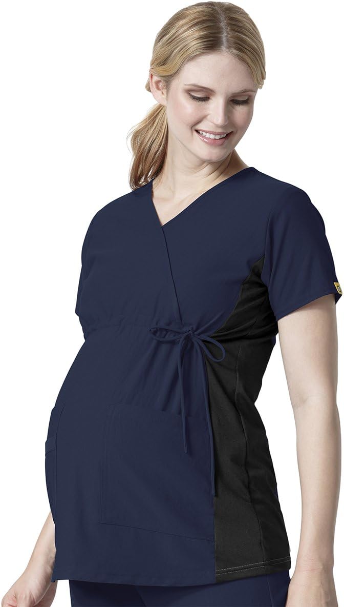 WonderWink Women's Maternity Scrub Top, Navy, Medium Buy Online at