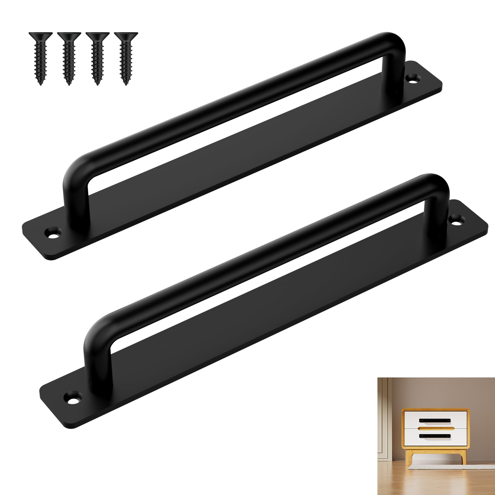 DGHOME 2PCS Door Handle Pulls, Barn Door Handles, Sliding Door Handle, Heavy Duty Firm Metal Bar Handle for Kitchen, Furniture, Cabinet, Closet, Shed Door, DGHOME-MLS-2P