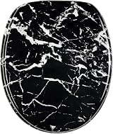 Optimal Products Anti-Bacterial Black Marble Effect Toilet Seat Stainless Steel view 3