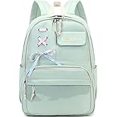 Lanola Teen Girl School Backpack Casual Daypack Bookbag Elementary College Travel Backpack with Cute Ribbon for Girls