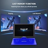 DBPOWER 17.9 Portable DVD Player with 15.6 Inch Swivel Screen Blue view 5