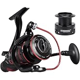 KastKing Sharky Baitfeeder III Spinning Reels with 5.5:1 Gear Ratio | Max Drag: 26.5 lb, 10+1 BB, 16.6 oz, CNC Aluminum Spool, Carbon Fiber Drag for Live Liner, Comes with Graphite Spool