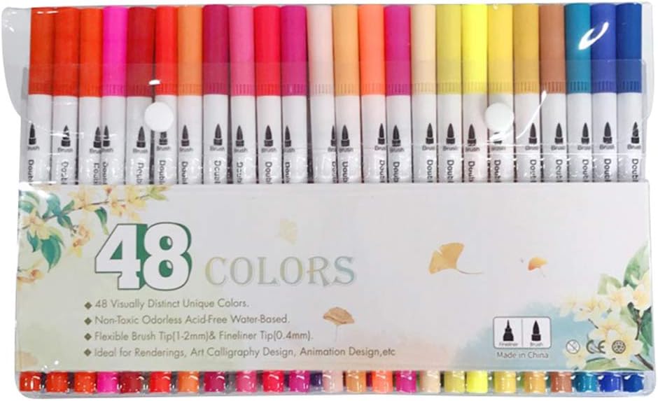 Wopam Watercolor Brush Pens Set Dual Tips Soft Fine Art Markers Graffiti Drawing Pen For Adult Kids Drawing Coloring Calligraphy Artists and Beginner Painters