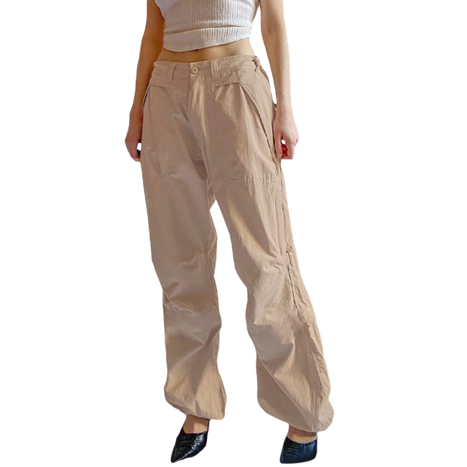 YYDSTYLE Women Casual Solid Color Wide-Leg Cargo